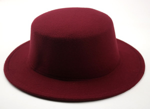 2023 Custom Women Vintage Plaid Wool Felt Flat Wide Brim Cheap Dropshipping Fedora Hat - Product Image 6
