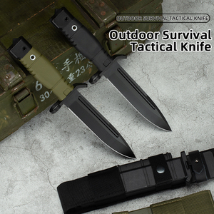 มีดพกพา AK12 คุณภาพสูง ผลิตจากเหล็กกล้าไร้สนิม สำหรับการเอาชีวิตรอด พร้อมด้ามจับยางแบบ OEM ที่ปรับแต่งได้ ระดับ DIY - Product Image 5