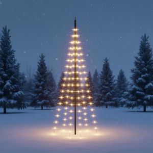 Sapin de Noël artificiel blanc chaud 108 LED, 1,80 m, avec support métallique sur pied, à brancher, pour intérieur - Product Image 2