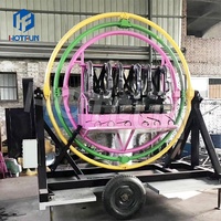 Amusement Ride Portable Mini Equipment 3d Space Ring Human Gyroscope avec remorque