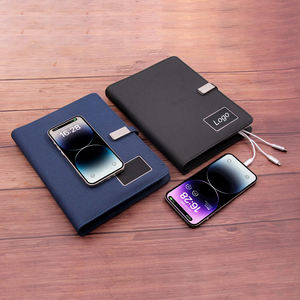 ชุดของขวัญส่งเสริมการขายธุรกิจแบบกำหนดเอง สมุดบันทึกพร้อมที่ชาร์จไร้สาย แบตสำรอง 8000mAh และโคมไฟตั้งโต๊ะ LED แบบ USB - Product Image 1