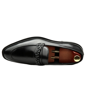 Zapatos de vestir y Oxford de cuero para hombre, casuales y de negocios, con parte superior de cuero charol grabado, impermeables y resistentes al desgaste. - Product Image 3