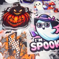 Adesivi per Magliette DTF Personalizzati di Alta Qualità, Stampa a Caldo per Halloween, Materiale PET Lavabile