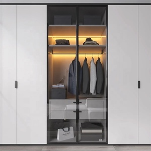 Armario Vestidor Moderno y Duradero con Diseño Plano, Puerta de Vidrio y Alta Calidad para Guardar <span class=keywords><strong>Ropa</strong></span>, Zapatos y Bolsos - Product Image 4