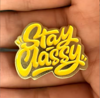 Citazione in Inglese Stile Cartone Animato, in Lega di Zinco Smaltata, per Placcatura in Nichel Nero, Stampa UV, Design con Lettere Rosa Carine - Pronta Consegna