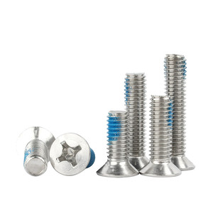 Tornillo de máquina avellanado de acero inoxidable azul Nylok de alta calidad, tamaño métrico DIN965 M2 M2.5 M3 M4, venta directa de fábrica - Product Image 2