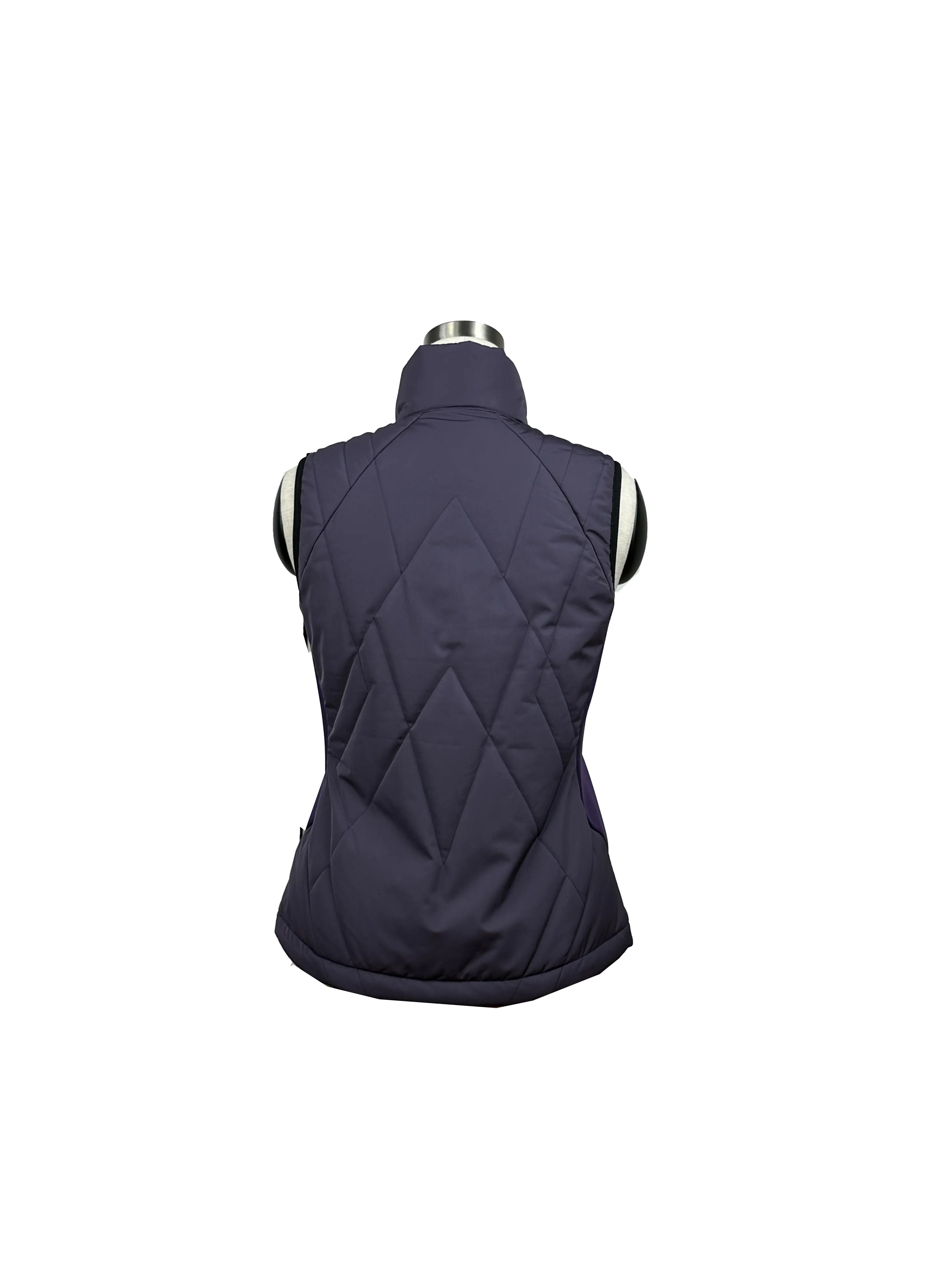 Women's Breathable Zipper Closure Stand Collar Printed Pattern Thin Padding Vest women clothing