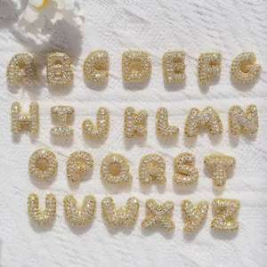 Collana con Ciondolo Iniziale in Zircone Placcato Oro 18K, Charm a Bolla con Lettera Unisex, Gioiello Alfabetico Trendy Personalizzabile - Product Image 4