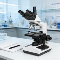 Microscope biologique trinoculaire avec port TV, grossissement 40X-1600X, éclairage LED, indice de protection IP53, plateau mécanique double couche pour laboratoire