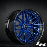 Jantes forgées modulaires 2 pièces 18-22 pouces avec logo personnalisé, lèvre en carbone bleue, design Deep Dish pour VW Golf