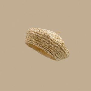 Boina de Rafia Tejida a Crochet para Mujer, Estilo Veraniego, a la Moda, Nueva Colección 2025 - Product Image 1