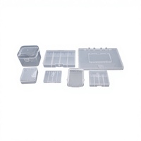 Boîte de rangement transparente carrée en PP, ABS, PET avec séparateurs ajustables pour hameçons, lignes, perles et accessoires de pêche