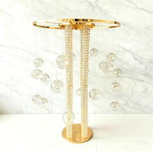 Support en métal LANJO pour fleurs, pendentif en acrylique, centre de table, bougeoirs suspendus en forme de globe pour centres de table de mariage - Product Image 3