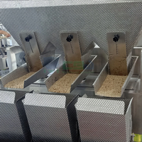 Peseuse linéaire automatique à 3 têtes pour céréales et grains bruts, machine quantitative, formage et emballage, étiquetage alimentaire haute productivité