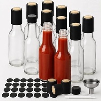 Bouteilles de sauce piquante de 5 oz, bouteilles en verre Woozy avec inserts compte-gouttes, petites bouteilles rechargeables pour huile et vinaigre faits maison, pour une utilisation en cuisine