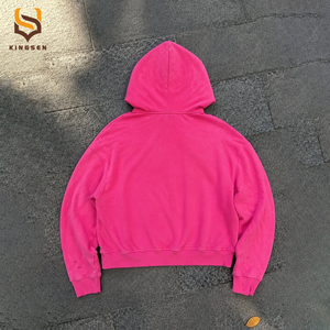 Custom logo Graphic All Over Print Heavyweight Cotton Vintage Acid Wash Y2K Rhinestone Streetwear Oversized Men's Zip up Hoodie - Product Image 2