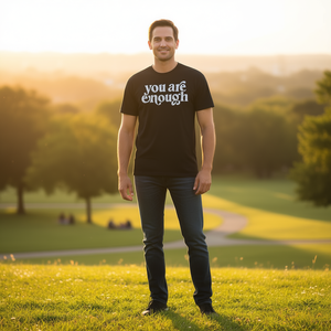Camiseta inspiradora You Are Enough, color negro, unisex, talla para adultos - Product Image 3