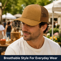 Gorra Trucker de Malla Transpirable Bicolor para Adultos, Gorra de Béisbol de 5 Paneles con Visera Curva Ajustable para Deportes al Aire Libre y Uso Casual