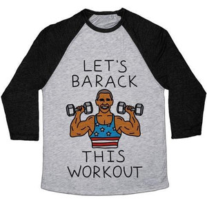 Let's Barack This Workout Unisex Tri-Blend <b>Baseball</b> <b>Tee</b> - Product Image 4