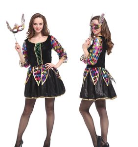 スポットカーニバルハロウィンパーティー大人女性エレガントな赤と黒のハートクイーンコスプレドレスパフォーマンスコスチューム - Product Image 5