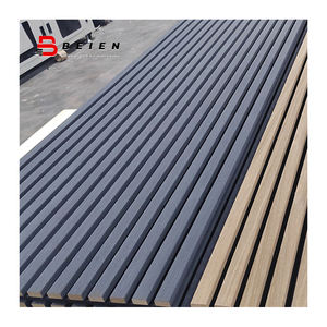 Panel de pared de listones de madera PET Mdf Panel europeo Akoestisch Paneel Akustik Panel Holz Eiche - Product Image 2