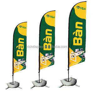 高品質のカスタム印刷ティアドロップフェザーフラッグ、簡単組み立て、屋外広告プロモーション用ポータブルフラッグポール - Product Image 3