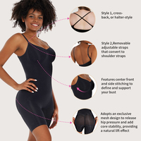 S-SHAPER Fajas Colombianas Seamless Thong Sheer Sculptwear Shapewear Body Shaping Backless Bodysuit for Women