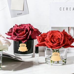 Diffuseur de parfum avec des roses artificielles et un vase en verre, décoration élégante pour la maison, cadeau d'aromathérapie pour la Saint-Valentin - Product Image 5