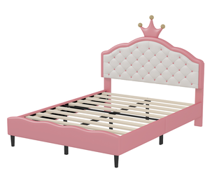 Cama Moderna de Tamaño Completo Tapizada en Terciopelo con Cabecera Acolchada y Estructura Metálica - Product Image 6