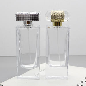 Flacons de parfum en verre transparent carrés de 80 ml en gros, vaporisateur à clip, flacons cosmétiques vides rechargeables - Product Image 4