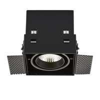 Couleur noire Trimless 12W COB Spot Grille Lumière Plafond Anti Éblouissement Hôtel Encastré Carré LED Downlight