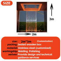 Fuente de Agua con Cortina de Luz LED Interior de Alta Gama Chaohua, Acero Inoxidable 304, Cascada Decorativa Moderna para Hoteles Comerciales