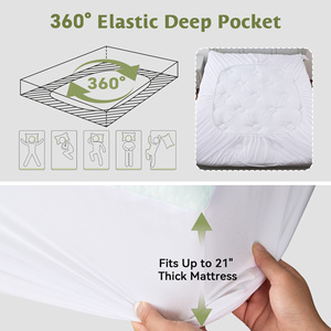Quilted Knitted Breathable Polyester Luxury Folding <b>Bed</b> Mat Mattress Protector Fitted Sheet All-Season Machine Washable Hospital - Product Image 2