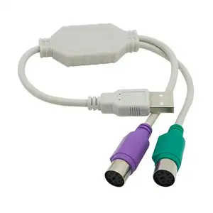 1Pc Usb Male Naar Ps/2 PS2 Vrouwelijke Converter Kabel Snoer Converter Adapter Toetsenbord Met Chip