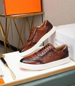 Sneakers Casual alla Moda con Lacci, <span class=keywords><strong>Scarpe</strong></span> da Skateboard per Giovani in Vera Pelle di Vacchetta, <span class=keywords><strong>Scarpe</strong></span> in Pelle da Uomo a Suola Piatta - Product Image 4