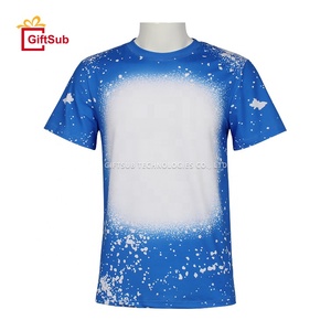 Unisex thăng hoa Faux tẩy trắng Áo sơ mi TIE DYE Bleach cái nhìn tùy chỉnh in áo thun Polyester khoảng trống T-Shirts cho thăng hoa in ấn - Product Image 5