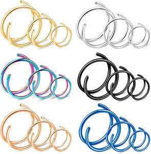 Đôi Mũi Vòng Mới Hợp Thời Trang Thiết Kế Vách ngăn Xỏ Thép Không Gỉ Hoop Mũi Xỏ Xỏ Bán Thời Trang Mũi Vòng Cho Phụ Nữ - Product Image 3