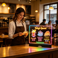 Panneau lumineux LED pour messages d'Halloween et de Noël, tableau d'affichage effaçable, veilleuse créative, tableau de dessin et de notes pour enfants