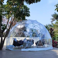Tenda Kubah Geodesik Transparan untuk Glamping, Rumah Gelembung PC Prefabrikasi dengan Rangka Baja, Ruang Berjemur Mobile untuk Penggunaan Luar Ruangan di Resort