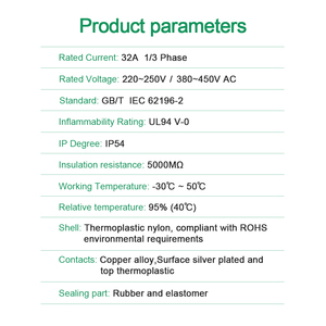 GBT à Type 2 IEC-62169 32A 7.2/22kw EV Adaptateur de charge <span class=keywords><strong>pour</strong></span> les véhicules électriques de l'UE Convertisseur de voitures hybrides - Product Image 4