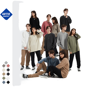 Nouveau style 2025 – T-shirt col rond personnalisé à manches longues, uni, vintage, délavé à l'acide, 310 GSM, poids lourd, 100 % coton, séchage rapide, respirant - Product Image 1