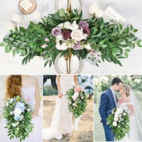 Tiges de Ruscus artificielles italiennes, feuillage vert, feuilles artificielles, plantes en soie pour décorations d'arche de mariage, bouquets et centres de table