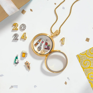 Nouveaux accessoires de bricolage, design rond ouvert, boîte à photos, pendentif collier pour femmes, bijoux - Product Image 3