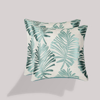 Bindi moderne Simple lin jeter oreiller haute fil teint Jacquard housse de coussin feuille pour un usage domestique-pour canapé salon chevet