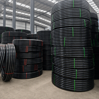 Tuyau d'irrigation flexible en polyéthylène HDPE résistant à l'usure, noir, à paroi intérieure lisse, protection anti-UV pour le transport d'eau agricole