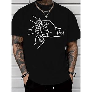 Camiseta Dad of Three Fist Bump, manga corta negra, ideal para el Día del Padre, camiseta de regalo de golf para hombres y mujeres - Product Image 1