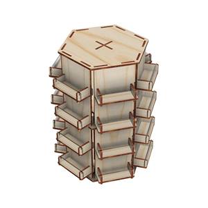 Laser cắt tập tin cho 4 Coaster hoặc sticker xoay hiển thị đứng 6 Mặt 24 túi xoay bán lẻ Rack hiển thị - Product Image 1