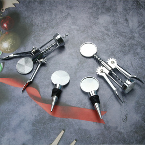 Silver Wine Stopper Set With Corkscrew And Bottle Opener Multi Function Wine Utensils For Wine Bottle Sealing And Opening - Product Image 1