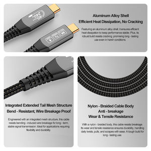 Câble coaxial Thunderbolt 4 USB 4.0 personnalisé A006-3 20V 5A 8K 40 Gbps PD100W avec gaine en PVC mâle-mâle pour microphone, moniteur, lecteur DVD - Product Image 4