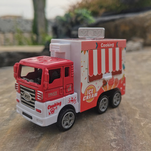 Logotipo personalizado Mini Die Cast Model Car Pull Back Aleación <span class=keywords><strong>de</strong></span> <span class=keywords><strong>juguete</strong></span> Food Truck Niños Diecast Metal Model Car Toys Ice Cream Truck para chico - Product Image 5